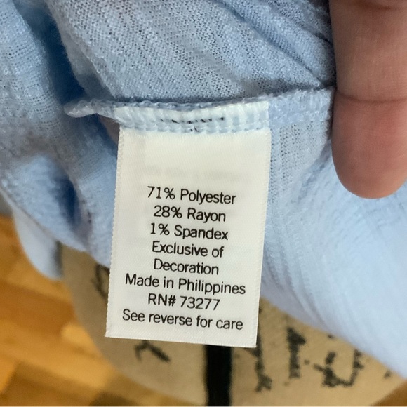 NWT LC Lauren Conrad Periwinkle Blue Smocked Flutter Sleeved Top Size 0X - Picture 11 of 11